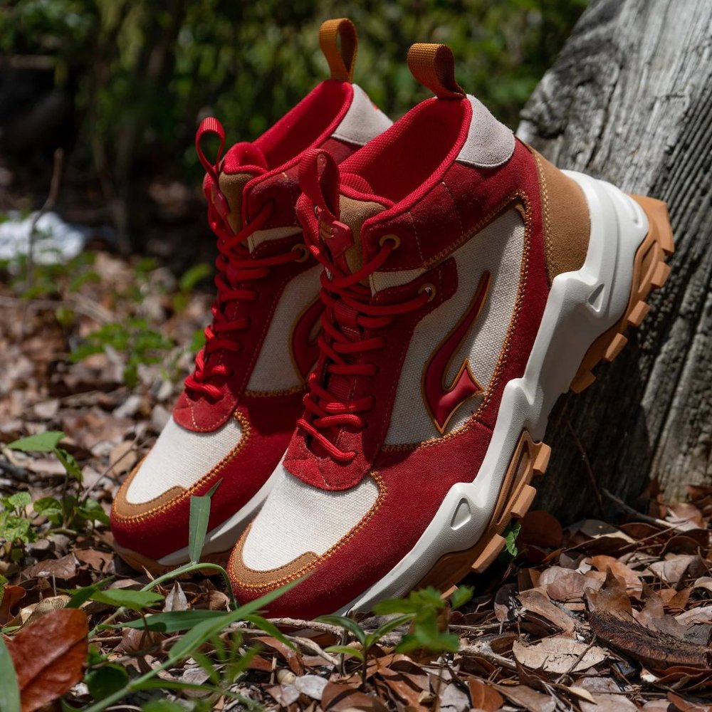 G7 WENDIGO SALVO MID TOP SNEAKERS RED GOLD URBAN BOOT HIKING STREETWEAR SHOES